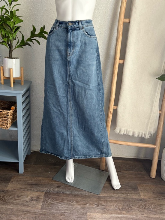 Dresses & Skirts - High-Rise Long Denim Skirt - Classic Blue